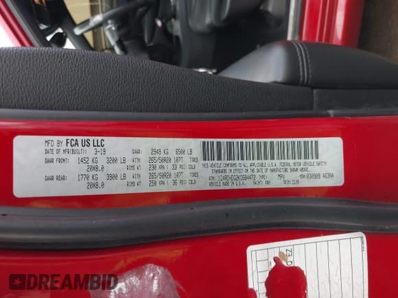 ✅ 2019 Dodge Durango GT Plus • VIN: 1C4RDHDG2KC684472 • Лот: 43406744. Опубликован ранее на IAAI с пробегом 160 796 миль. Бесплатный доступ к архиву аукционных продаж из США и подробный отчёт об истории автомобиля на DreamBid. Изображение 9.