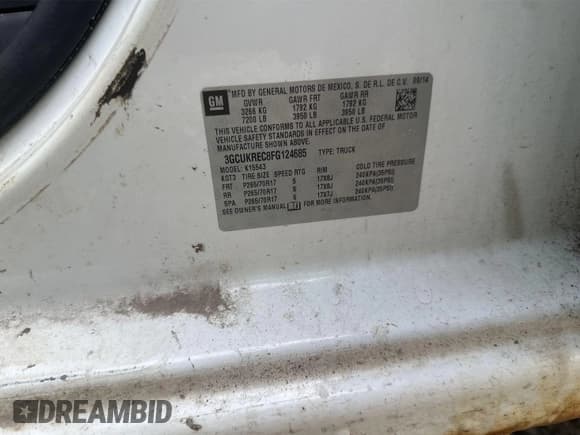 ✅ 2015 Chevrolet Silverado 1500 LT • VIN: 3GCUKREC8FG124685 • Лот: 42789994. Опубликован ранее на IAAI с пробегом 249 829 миль. Бесплатный доступ к архиву аукционных продаж из США и подробный отчёт об истории автомобиля на DreamBid. Изображение 1.