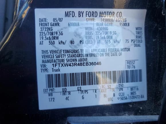 ✅ 2008 Ford F-450 XL • VIN: 1FTXW43R48EB36046 • Lot: 49319255. Listed on Copart with 51,106 mi. Free auction sales archive from the USA and detailed vehicle history report at DreamBid. Image 13.