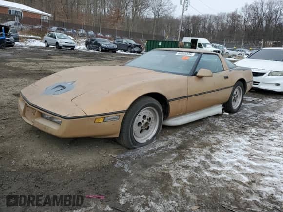 1984 Chevrolet Corvette with VIN 1G1AY0789E5138535, listed as a Copart auction lot 86855234 with 99,957 mi miles and Salvage title. Bid and sale history available at DreamBid. Image 1.