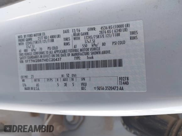 ✅ 2017 Ford F-250 Lariat • VIN: 1FT7W2B67HEC20437 • Lot: 42175020. Wystawiony na IAAI z przebiegiem 32 813 mil. Bezpłatny archiwum sprzedaży aukcyjnych z USA i szczegółowy raport historii pojazdu na DreamBid. Zdjęcie 9.