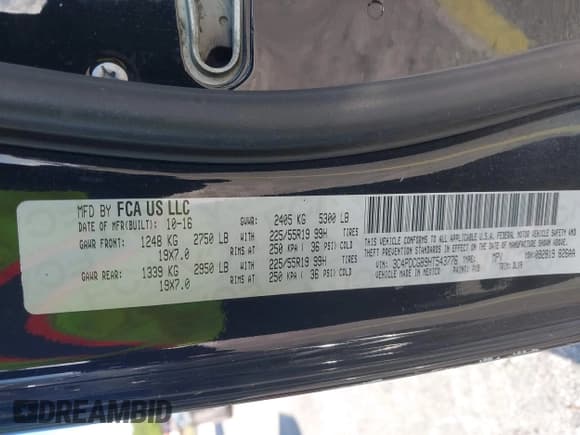 ✅ 2017 Dodge Journey Crossroad Plus • VIN: 3C4PDCGB9HT543776 • Лот: 43487985. Опубликован ранее на IAAI с пробегом 187 015 миль. Бесплатный доступ к архиву аукционных продаж из США и подробный отчёт об истории автомобиля на DreamBid. Изображение 9.