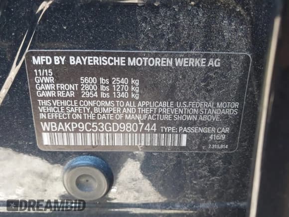 ✅ 2016 BMW 5 Series 550i xDrive • VIN: WBAKP9C53GD980744 • Лот: 43694564. Опубликован ранее на IAAI с пробегом 68 968 миль. Бесплатный доступ к архиву аукционных продаж из США и подробный отчёт об истории автомобиля на DreamBid. Изображение 9.