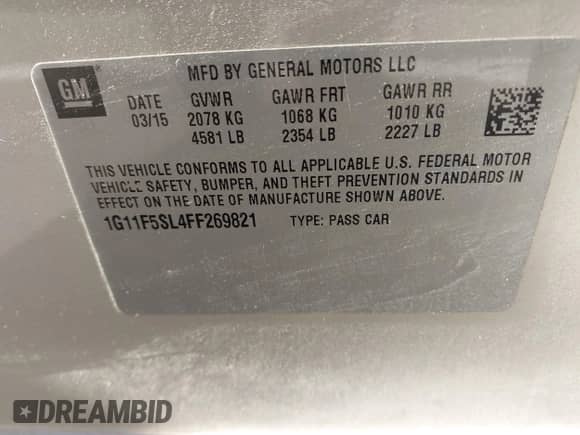 2015 Chevrolet Malibu LTZ с VIN 1G11F5SL4FF269821, выставлен на аукционе IAAI как лот 43457503 с пробегом 183 397 миль миль и . История ставок и продаж доступна на DreamBid. Изображение 9.