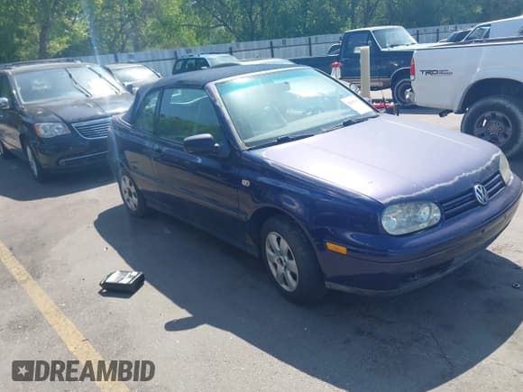 ✅ 2002 Volkswagen Cabriolet GLX • VIN: 3VWDC21V92M806902 • Lot: 42593691. Listed on IAAI with Not provided. Free auction sales archive from the USA and detailed vehicle history report at DreamBid. Image 1.