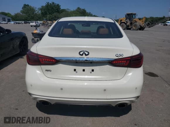✅ 2023 Infiniti Q50 Luxe • VIN: JN1EV7BR5PM543135 • Lot: 63479045. Listed on Copart with 21,266 mi. Free auction sales archive from the USA and detailed vehicle history report at DreamBid. Image 6.