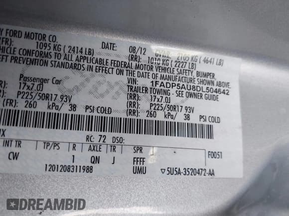 ✅ 2013 Ford C-Max SE • VIN: 1FADP5AU8DL504642 • Лот: 41547443. Опубликован ранее на IAAI с пробегом 137 237 миль. Бесплатный доступ к архиву аукционных продаж из США и подробный отчёт об истории автомобиля на DreamBid. Изображение 9.