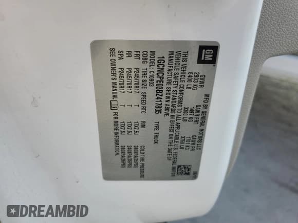 ✅ 2011 Chevrolet Silverado 1500 Work Truck • VIN: 1GCNCPE03BZ417805 • Lot: 71101234. Listed on Copart with 301,444 mi. Free auction sales archive from the USA and detailed vehicle history report at DreamBid. Image 14.