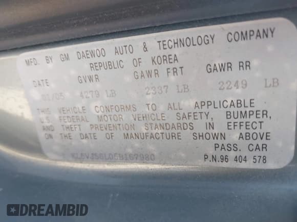 ✅ 2005 Suzuki Verona • VIN: KL5VJ56L05B167980 • Lot: 43501672. Wystawiony na IAAI z przebiegiem 79 524 mil. Bezpłatny archiwum sprzedaży aukcyjnych z USA i szczegółowy raport historii pojazdu na DreamBid. Zdjęcie 9.