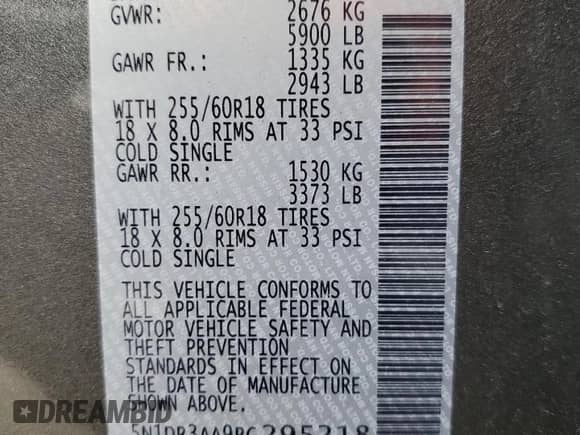 2024 Nissan Pathfinder S with VIN 5N1DR3AA9RC295218, listed as a Copart auction lot 50966145 with 11,140 mi miles and Salvage title. Bid and sale history available at DreamBid. Image 15.