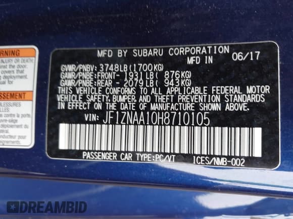 ✅ 2017 Toyota 86 • VIN: JF1ZNAA10H8710105 • Lot: 43210322. Listed on IAAI with 116,906 mi. Free auction sales archive from the USA and detailed vehicle history report at DreamBid. Image 9.