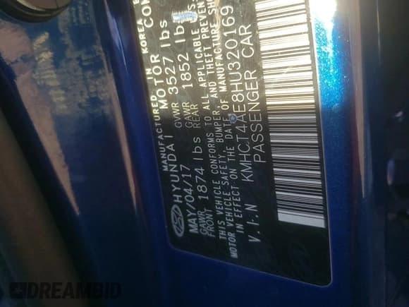 ✅ 2017 Hyundai Accent SE • VIN: KMHCT4AE8HU320169 • Лот: 74927353. Опубликован ранее на Copart с пробегом Не указан. Бесплатный доступ к архиву аукционных продаж из США и подробный отчёт об истории автомобиля на DreamBid. Изображение 12.