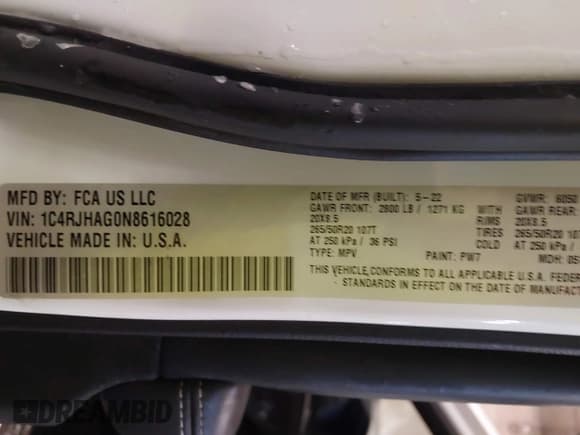 ✅ 2022 Jeep Grand Cherokee Altitude • VIN: 1C4RJHAG0N8616028 • Лот: 41612808. Опубликован ранее на IAAI с пробегом 40 944 миль. Бесплатный доступ к архиву аукционных продаж из США и подробный отчёт об истории автомобиля на DreamBid. Изображение 9.