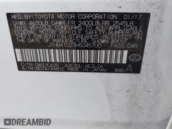 ✅ 2017 Lexus IS 200t F Sport • VIN: JTHBA1D23H5045700 • Lot: 43765572. Wystawiony na IAAI z przebiegiem 132 066 mil. Bezpłatny archiwum sprzedaży aukcyjnych z USA i szczegółowy raport historii pojazdu na DreamBid. Zdjęcie 9.