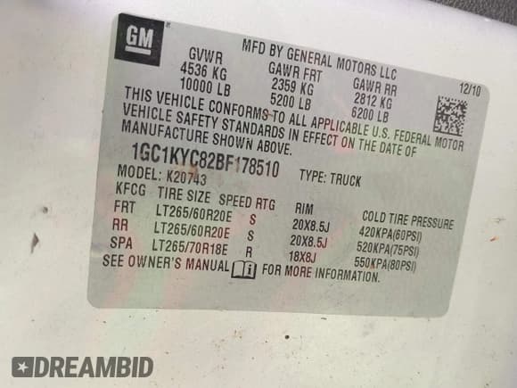 ✅ 2011 Chevrolet Silverado 2500HD LTZ • VIN: 1GC1KYC82BF178510 • Лот: 42248731. Опубликован ранее на IAAI с пробегом 292 024 миль. Бесплатный доступ к архиву аукционных продаж из США и подробный отчёт об истории автомобиля на DreamBid. Изображение 9.