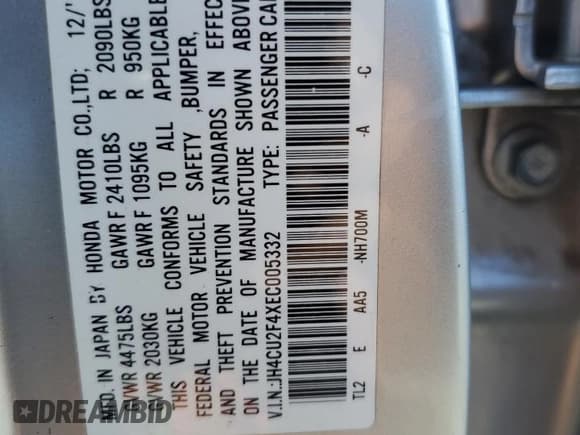 ✅ 2014 Acura TSX • VIN: JH4CU2F4XEC005332 • Lot: 85523775. Wystawiony na Copart z przebiegiem 224 907 mil. Bezpłatny archiwum sprzedaży aukcyjnych z USA i szczegółowy raport historii pojazdu na DreamBid. Zdjęcie 12.