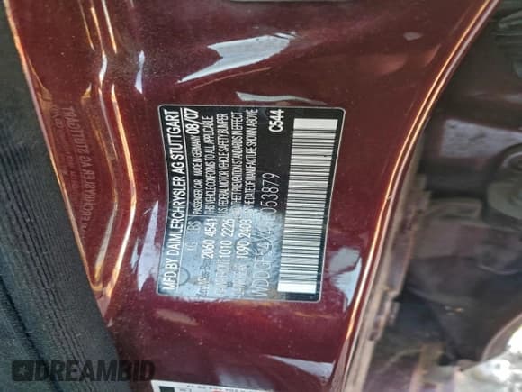 ✅ 2008 Mercedes-Benz C 300 Sport • VIN: WDDGF54X48F053879 • Lot: 96330985. Listed on Copart with Not provided. Free auction sales archive from the USA and detailed vehicle history report at DreamBid. Image 12.