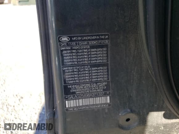 ✅ 2006 Land Rover LR3 HSE • VIN: SALAG25496A371337 • Лот: 76052884. Опубликован ранее на Copart с пробегом 207 713 миль. Бесплатный доступ к архиву аукционных продаж из США и подробный отчёт об истории автомобиля на DreamBid. Изображение 16.