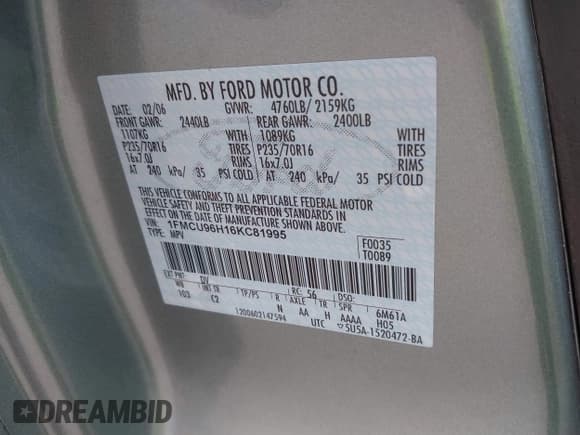 ✅ 2006 Ford Escape Hybrid • VIN: 1FMCU96H16KC81995 • Lot: 42220504. Wystawiony na IAAI z przebiegiem 207 388 mil. Bezpłatny archiwum sprzedaży aukcyjnych z USA i szczegółowy raport historii pojazdu na DreamBid. Zdjęcie 9.