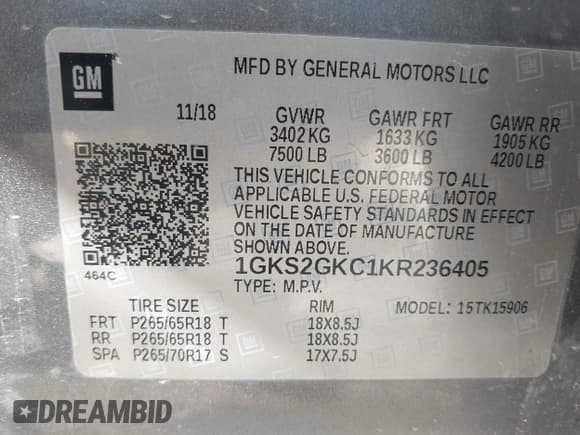 ✅ 2019 GMC Yukon XL SLT • VIN: 1GKS2GKC1KR236405 • Лот: 42939264. Опубликован ранее на IAAI с пробегом 199 856 миль. Бесплатный доступ к архиву аукционных продаж из США и подробный отчёт об истории автомобиля на DreamBid. Изображение 9.