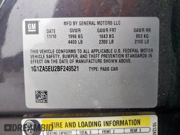 ✅ 2011 Chevrolet Malibu 1FL • VIN: 1G1ZA5EU2BF249521 • Лот: 82168415. Опубликован ранее на Copart с пробегом 257 291 миль. Бесплатный доступ к архиву аукционных продаж из США и подробный отчёт об истории автомобиля на DreamBid. Изображение 12.