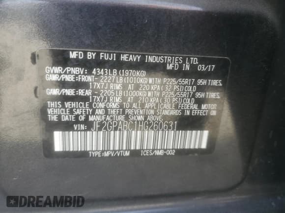 ✅ 2017 Subaru Crosstrek Premium • VIN: JF2GPABC1HG260631 • Лот: 81503425. Опубликован ранее на Copart с пробегом 77 473 миль. Бесплатный доступ к архиву аукционных продаж из США и подробный отчёт об истории автомобиля на DreamBid. Изображение 14.