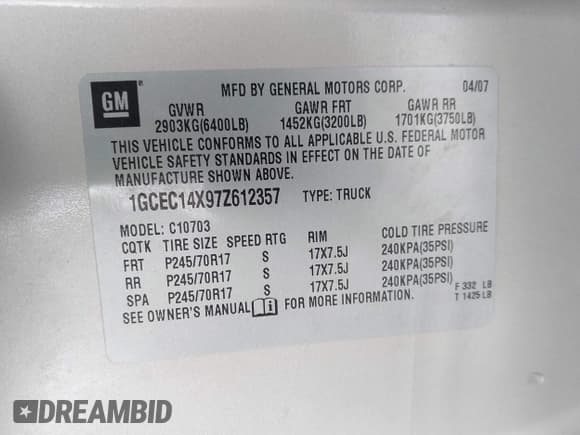 ✅ 2007 Chevrolet Silverado 1500 Work Truck • VIN: 1GCEC14X97Z612357 • Лот: 41814559. Опубликован ранее на IAAI с пробегом 176 664 миль. Бесплатный доступ к архиву аукционных продаж из США и подробный отчёт об истории автомобиля на DreamBid. Изображение 9.