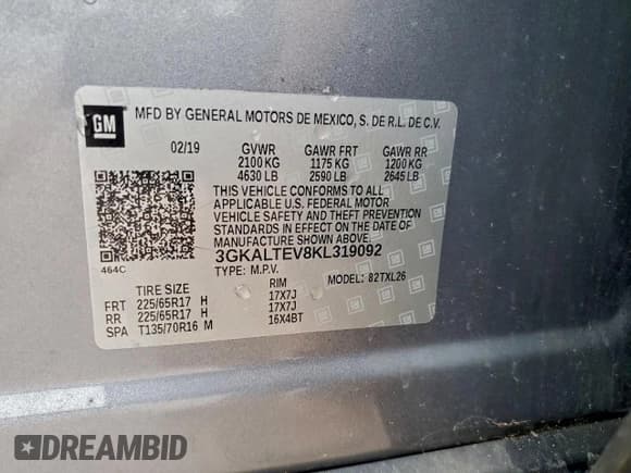 ✅ 2019 GMC Terrain SLE • VIN: 3GKALTEV8KL319092 • Лот: 94329615. Опубликован ранее на Copart с пробегом 73 924 миль. Бесплатный доступ к архиву аукционных продаж из США и подробный отчёт об истории автомобиля на DreamBid. Изображение 13.