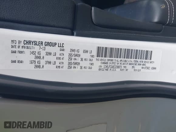 ✅ 2014 Jeep Grand Cherokee Overland • VIN: 1C4RJFCG0EC238873 • Lot: 42436535. Listed on IAAI with 154,384 mi. Free auction sales archive from the USA and detailed vehicle history report at DreamBid. Image 9.