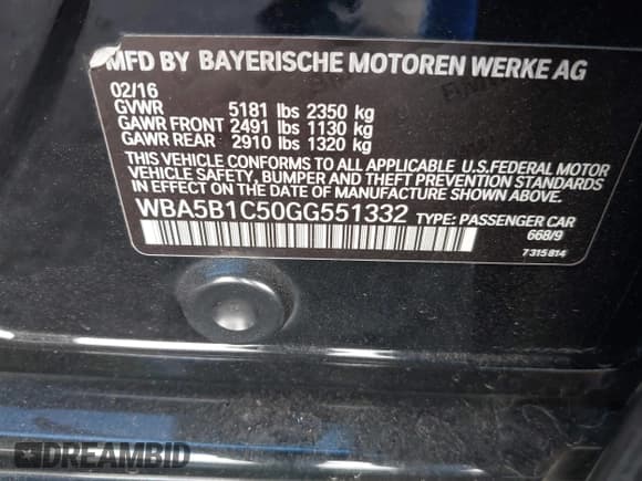 ✅ 2016 BMW 5 Series 535i • VIN: WBA5B1C50GG551332 • Лот: 43324269. Опубликован ранее на IAAI с пробегом 188 202 миль. Бесплатный доступ к архиву аукционных продаж из США и подробный отчёт об истории автомобиля на DreamBid. Изображение 9.