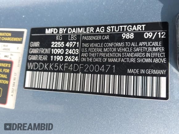 ✅ 2013 Mercedes-Benz E 350 • VIN: WDDKK5KF4DF200471 • Lot: 42046633. Listed on IAAI with 76,116 mi. Free auction sales archive from the USA and detailed vehicle history report at DreamBid. Image 9.