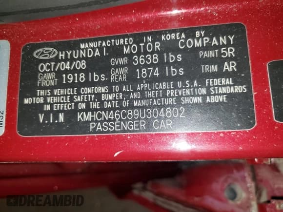 ✅ 2009 Hyundai Accent Auto GLS • VIN: KMHCN46C89U304802 • Лот: 50419885. Опубликован ранее на Copart с пробегом 102 734 миль. Бесплатный доступ к архиву аукционных продаж из США и подробный отчёт об истории автомобиля на DreamBid. Изображение 12.