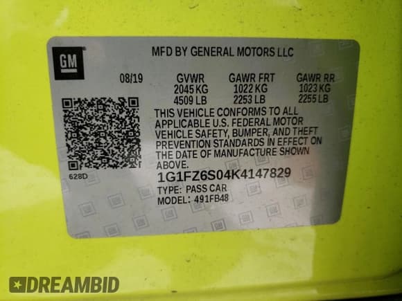 ✅ 2019 Chevrolet Bolt EV Premier • VIN: 1G1FZ6S04K4147829 • Lot: 57496174. Wystawiony na Copart z przebiegiem 38 961 mil. Bezpłatny archiwum sprzedaży aukcyjnych z USA i szczegółowy raport historii pojazdu na DreamBid. Zdjęcie 12.