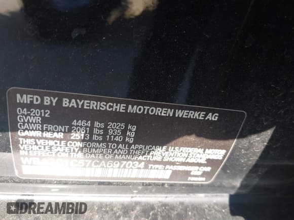 ✅ 2012 BMW 3 Series 328i • VIN: WBA3C1C57CA697034 • Lot: 43832832. Listed on IAAI with 144,527 mi. Free auction sales archive from the USA and detailed vehicle history report at DreamBid. Image 9.