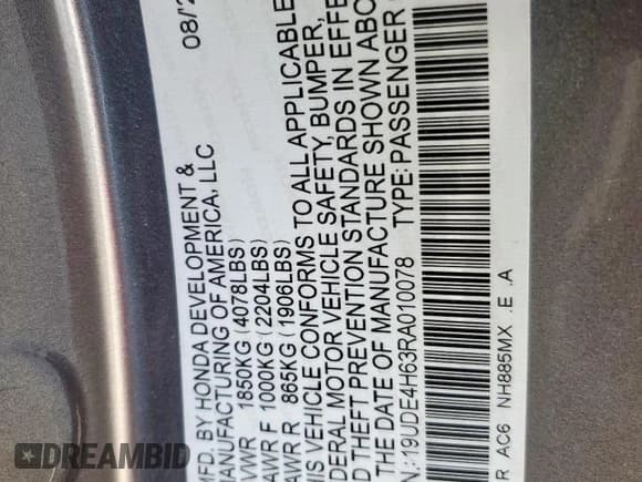 ✅ 2024 Acura Integra Technology • VIN: 19UDE4H63RA010078 • Lot: 70865715. Wystawiony na Copart z przebiegiem Nie podano. Bezpłatny archiwum sprzedaży aukcyjnych z USA i szczegółowy raport historii pojazdu na DreamBid. Zdjęcie 13.