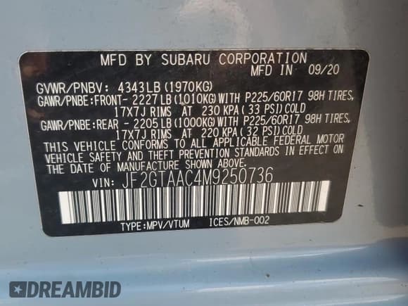 ✅ 2021 Subaru Crosstrek • VIN: JF2GTAAC4M9250736 • Lot: 58303245. Listed on Copart with 39,006 mi. Free auction sales archive from the USA and detailed vehicle history report at DreamBid. Image 13.