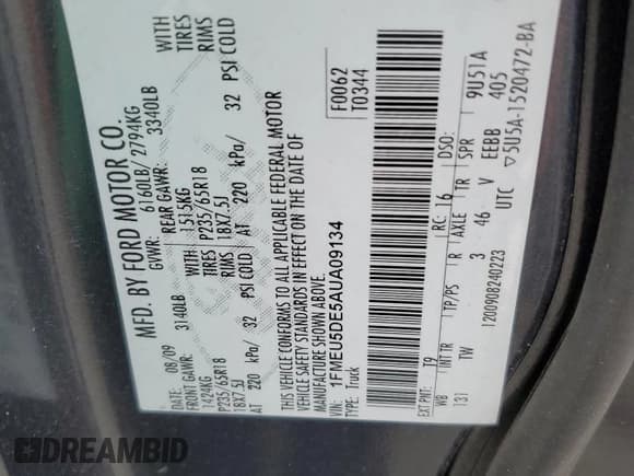 ✅ 2010 Ford Explorer Sport Trac Limited • VIN: 1FMEU5DE5AUA09134 • Lot: 63804115. Wystawiony na Copart z przebiegiem 134 296 mil. Bezpłatny archiwum sprzedaży aukcyjnych z USA i szczegółowy raport historii pojazdu na DreamBid. Zdjęcie 13.