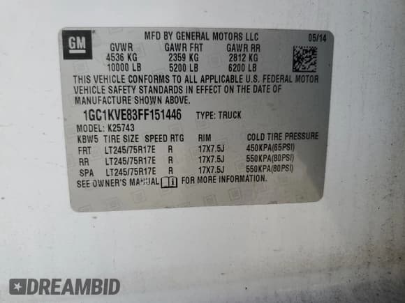 ✅ 2015 Chevrolet Silverado 2500HD LT • VIN: 1GC1KVE83FF151446 • Lot: 64519215. Listed on Copart with 243,894 mi. Free auction sales archive from the USA and detailed vehicle history report at DreamBid. Image 12.