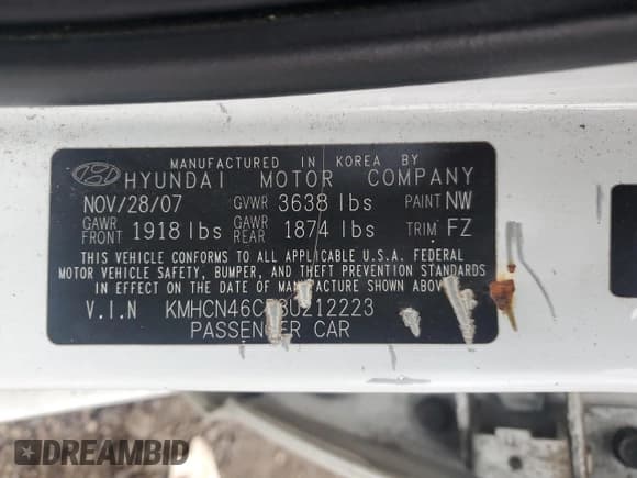 ✅ 2008 Hyundai Accent GLS • VIN: KMHCN46C58U212223 • Лот: 85864814. Опубликован ранее на Copart с пробегом 173 131 миль. Бесплатный доступ к архиву аукционных продаж из США и подробный отчёт об истории автомобиля на DreamBid. Изображение 12.