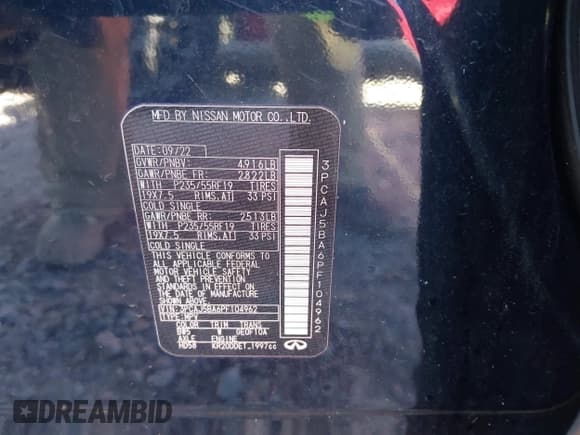 ✅ 2023 Infiniti QX50 Luxe • VIN: 3PCAJ5BA6PF104962 • Lot: 41836895. Wystawiony na IAAI z przebiegiem 58 193 mil. Bezpłatny archiwum sprzedaży aukcyjnych z USA i szczegółowy raport historii pojazdu na DreamBid. Zdjęcie 9.