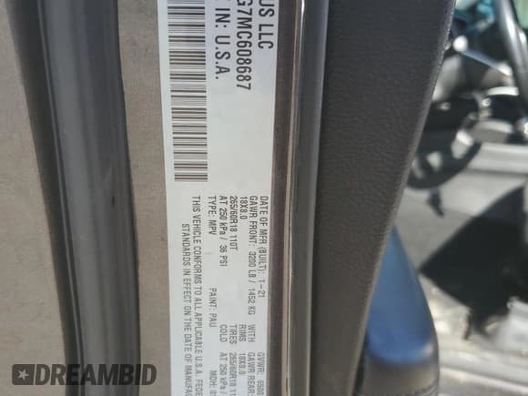 ✅ 2021 Dodge Durango SXT • VIN: 1C4RDHAG7MC608687 • Lot: 86150455. Listed on Copart with 67,760 mi. Free auction sales archive from the USA and detailed vehicle history report at DreamBid. Image 13.