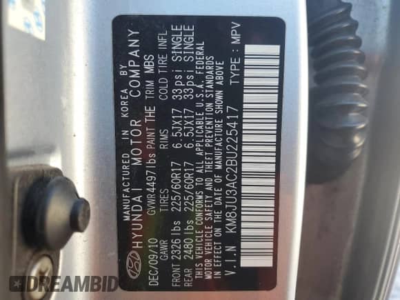 ✅ 2011 Hyundai Tucson Limited • VIN: KM8JU3AC2BU225417 • Lot: 75759584. Wystawiony na Copart z przebiegiem 196 852 mil mil. Skorzystaj z bezpłatnego archiwum sprzedaży aukcyjnych z USA i zobacz szczegółowy raport historii pojazdu na DreamBid. Zdjęcie 13.