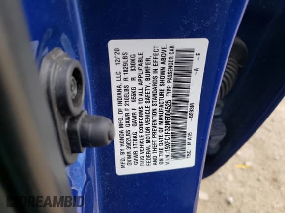 ✅ 2021 Honda Civic EX • VIN: 19XFC1F32ME004525 • Лот: 91608705. Опубликован ранее на Copart с пробегом 69 124 миль. Бесплатный доступ к архиву аукционных продаж из США и подробный отчёт об истории автомобиля на DreamBid. Изображение 12.