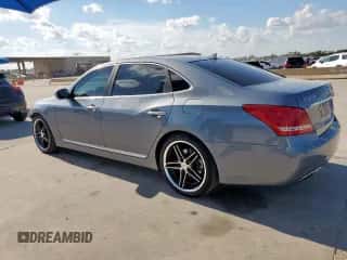 2015 Hyundai Equus Signature with VIN KMHGH4JH6FU100412, listed as a Copart auction lot 82050055 with 182,492 mi miles and Salvage title. Bid and sale history available at DreamBid. Image 2.