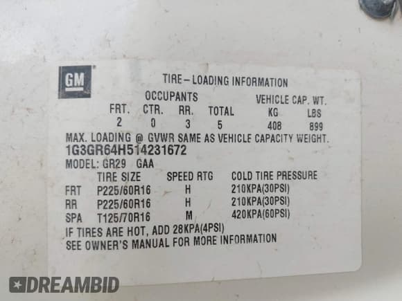 ✅ 2001 Oldsmobile Aurora • VIN: 1G3GR64H514231672 • Lot: 41872542. Wystawiony na IAAI z przebiegiem 167 271 mil. Bezpłatny archiwum sprzedaży aukcyjnych z USA i szczegółowy raport historii pojazdu na DreamBid. Zdjęcie 9.