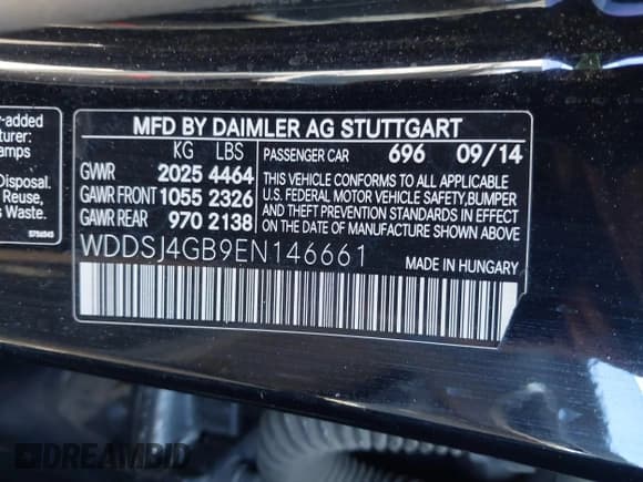 ✅ 2014 Mercedes-Benz CLA 250 • VIN: WDDSJ4GB9EN146661 • Lot: 42598023. Wystawiony na IAAI z przebiegiem 117 271 mil. Bezpłatny archiwum sprzedaży aukcyjnych z USA i szczegółowy raport historii pojazdu na DreamBid. Zdjęcie 9.