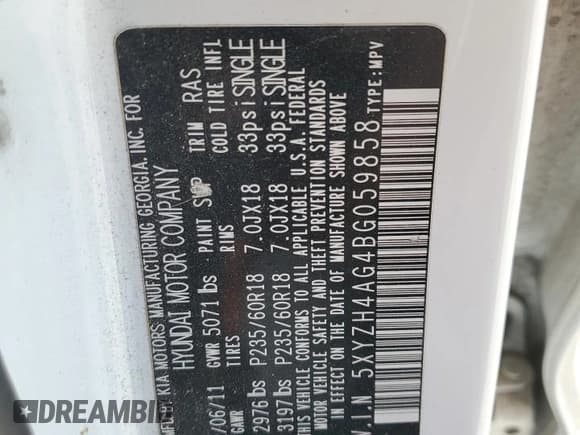 ✅ 2011 Hyundai Santa Fe SE • VIN: 5XYZH4AG4BG059858 • Lot: 77555074. Listed on Copart with 213,721 mi. Free auction sales archive from the USA and detailed vehicle history report at DreamBid. Image 13.