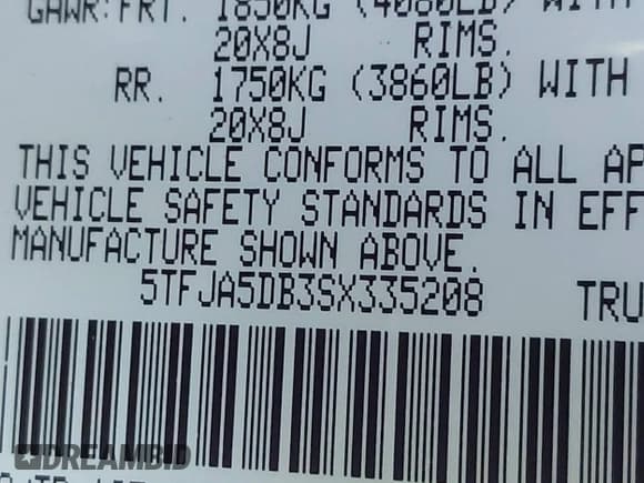 ✅ 2025 Toyota Tundra Limited • VIN: 5TFJA5DB3SX335208 • Lot: 43705996. Wystawiony na IAAI z przebiegiem 1 506 mil. Bezpłatny archiwum sprzedaży aukcyjnych z USA i szczegółowy raport historii pojazdu na DreamBid. Zdjęcie 9.
