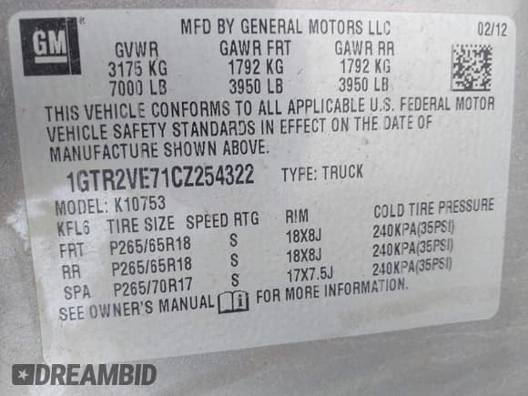 ✅ 2012 GMC Sierra 1500 SLE • VIN: 1GTR2VE71CZ254322 • Lot: 43155251. Wystawiony na IAAI z przebiegiem 245 312 mil. Bezpłatny archiwum sprzedaży aukcyjnych z USA i szczegółowy raport historii pojazdu na DreamBid. Zdjęcie 9.