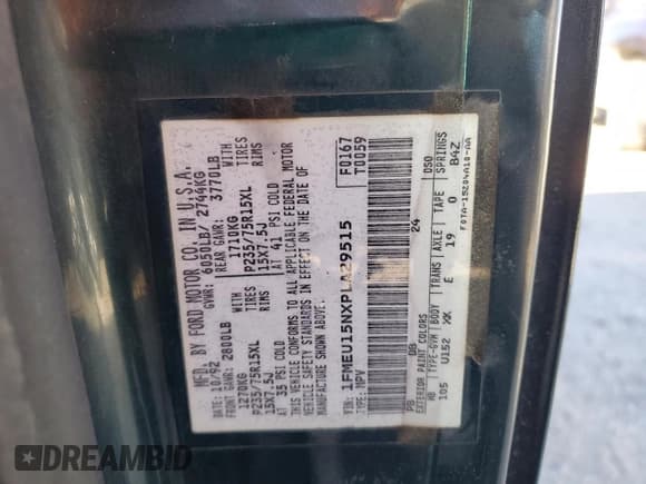 ✅ 1993 Ford Bronco XL • VIN: 1FMEU15NXPLA29515 • Лот: 86066804. Опубликован ранее на Copart с пробегом Не указан. Бесплатный доступ к архиву аукционных продаж из США и подробный отчёт об истории автомобиля на DreamBid. Изображение 13.